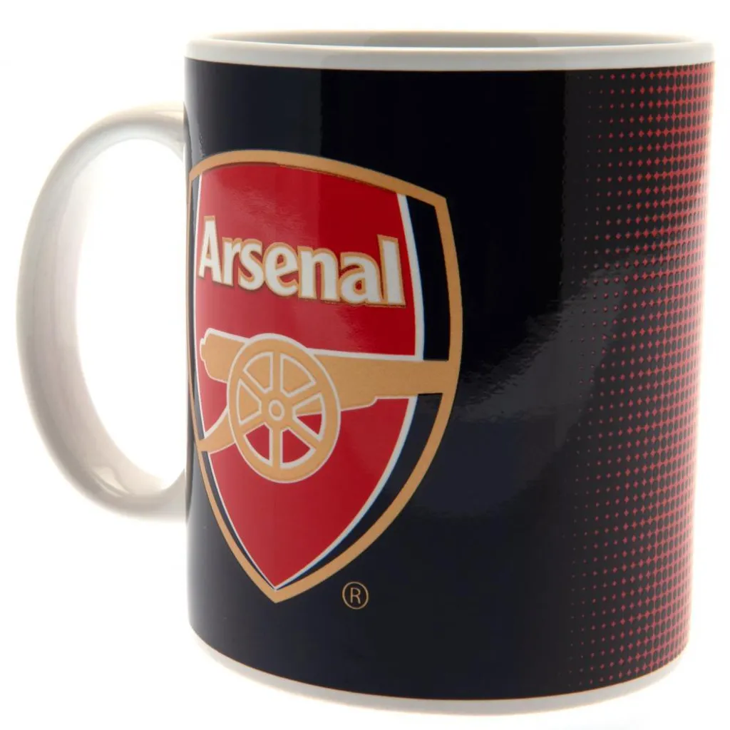 Arsenal FC - Kaffeebecher, Wappen, Keramik TA1051 (9 x 8cm) (Marineblau/Rot/Weiß)